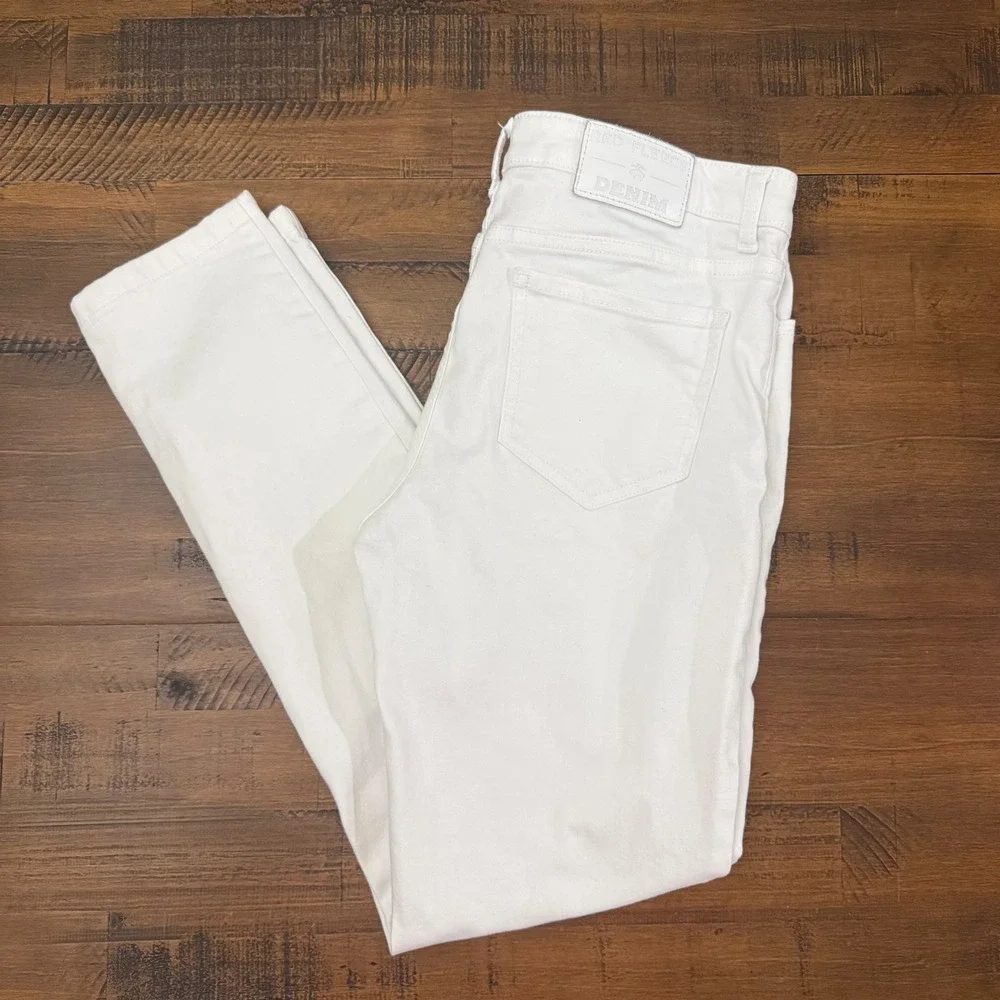 Brooks‎ Brothers Red Fleece Womens White Slim Denim Jeans Size 6 Stretch Solid